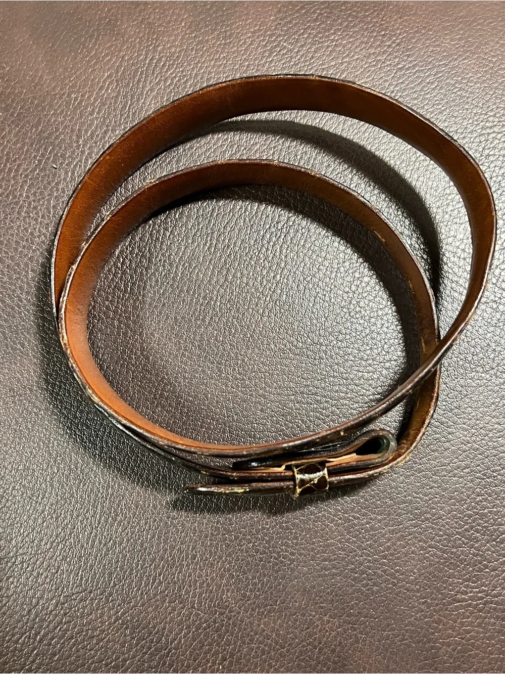 VTG Hirdes Of New Orleans American Alligator On Steer Hide Leather Brown Belt 32